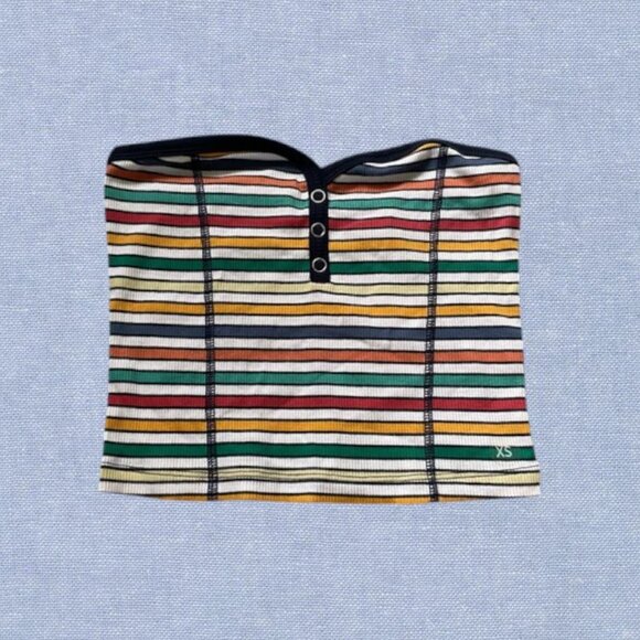 PacSun Me to We Multicolor Striped Crop Top - Picture 1 of 5